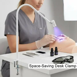 LED UV Lashing Light Lamp 6W Adjustable Power Eyelash Extension UV Gel Glue Fast Dryer with Foot Pedal