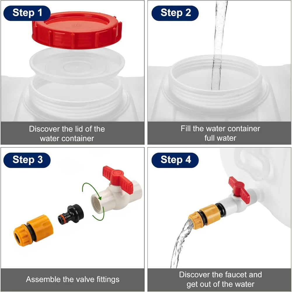 

13.2 Gallon Water Tank with Faucet, Water Storage Container for Camping, Portable First Aid Water Storage for Outdoor Hiking