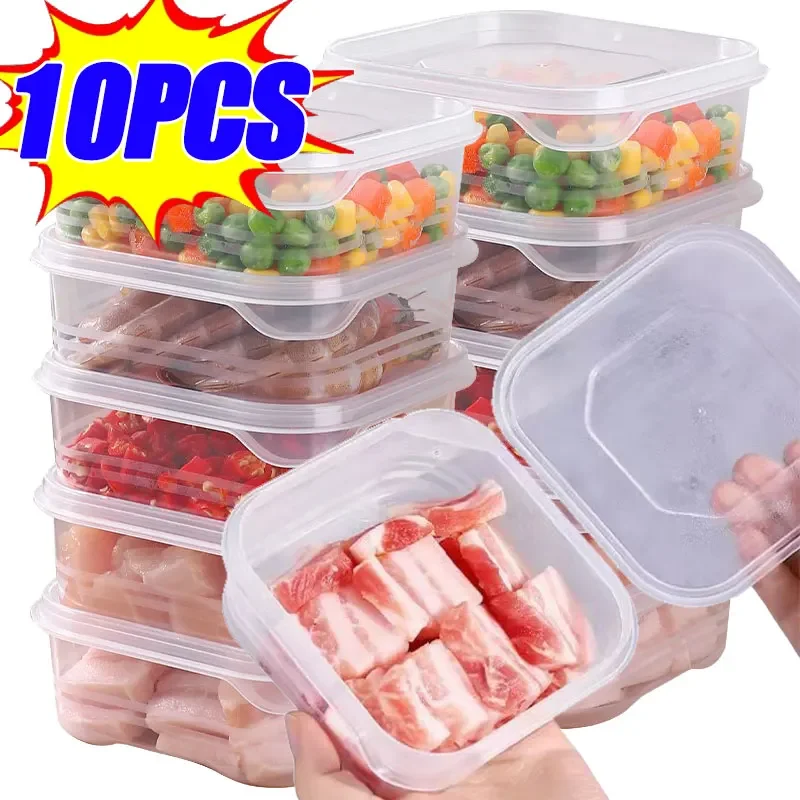 

1/10PC Small Food Preservation Boxes Refrigerator Frozen Meat Vegetable Fresh-Keeping Box Transparent Kitchen Sealed Storage Box