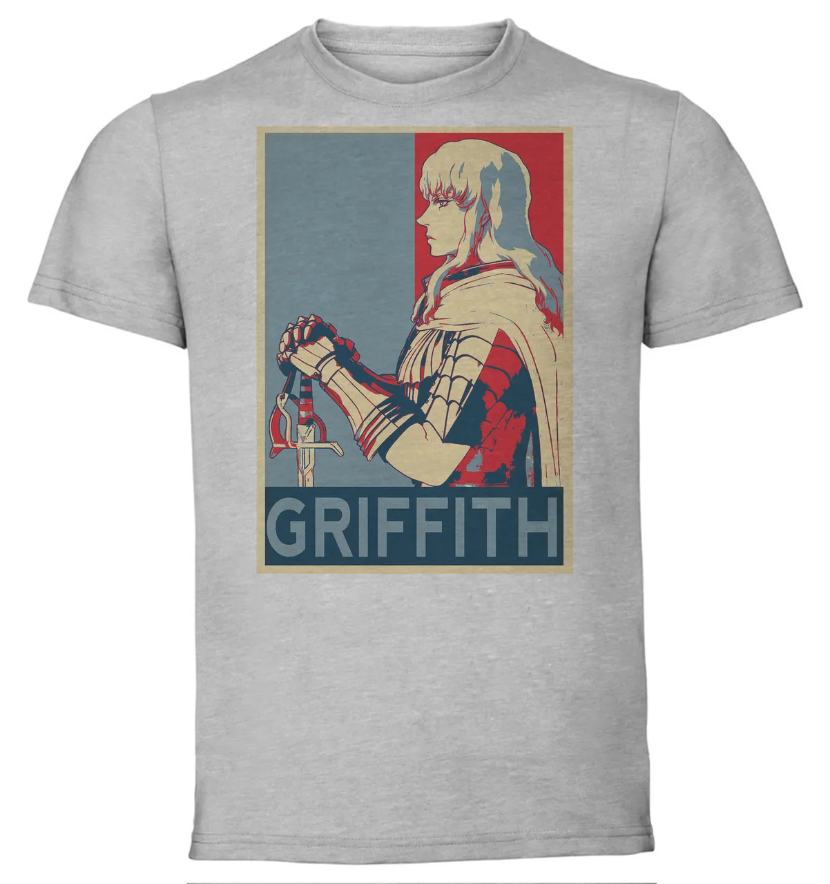 

T-Shirt Unisex Grey Propaganda Berserk Griffith Variant