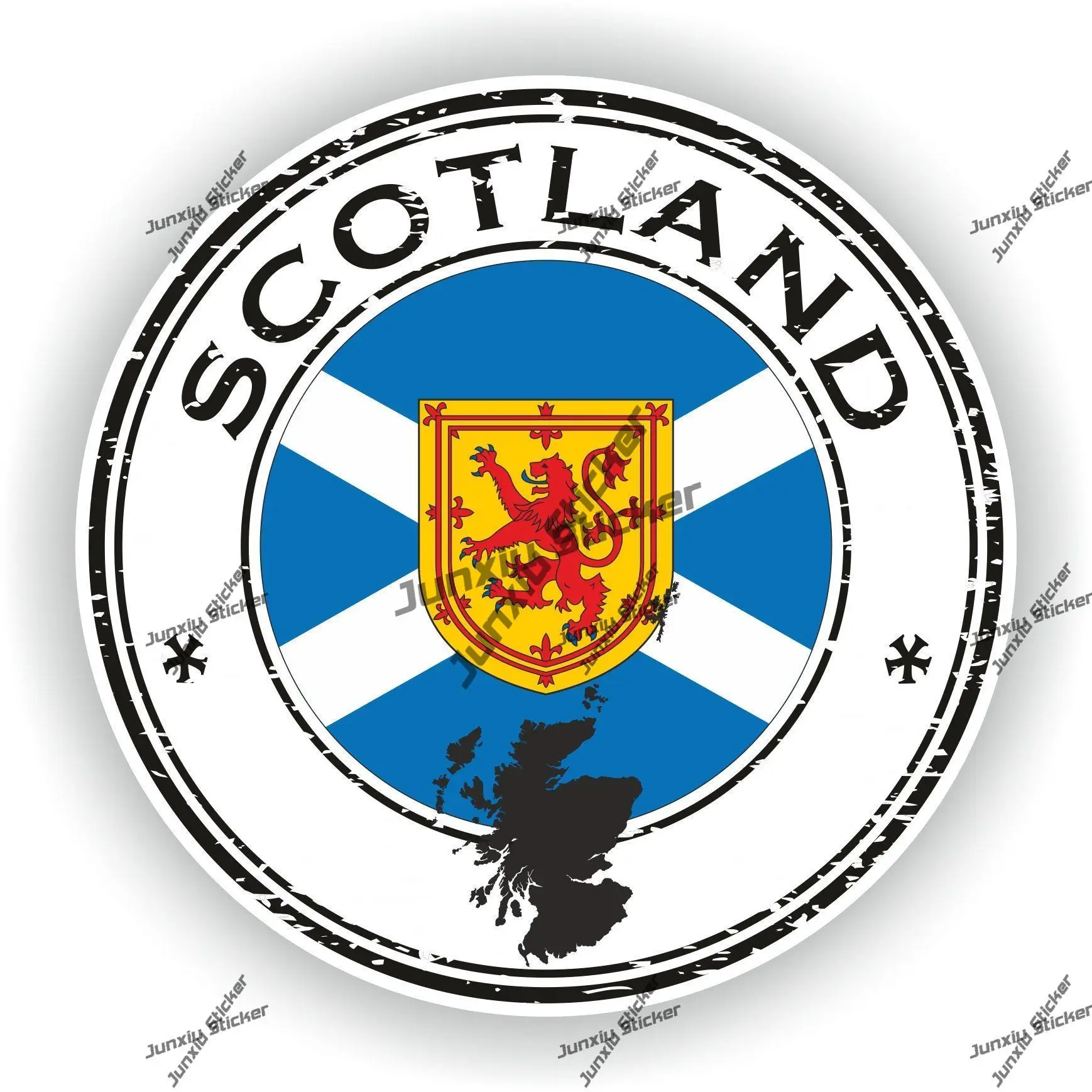 

Scotland Seal Stickers Decal Coat of Arms of Scotland Roundel Flag Seal Outline UV Protected Shield Sticker Car The Whole Body