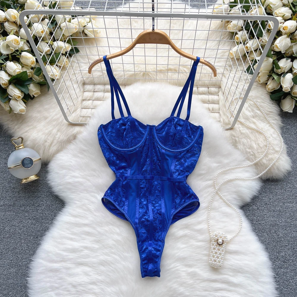 Sexy Lingerie Spicy Girls\' Bodysuit Women\'s Body Slimming Slim Waist Versatile Lace Underwear One Piece Sling Bodysuit