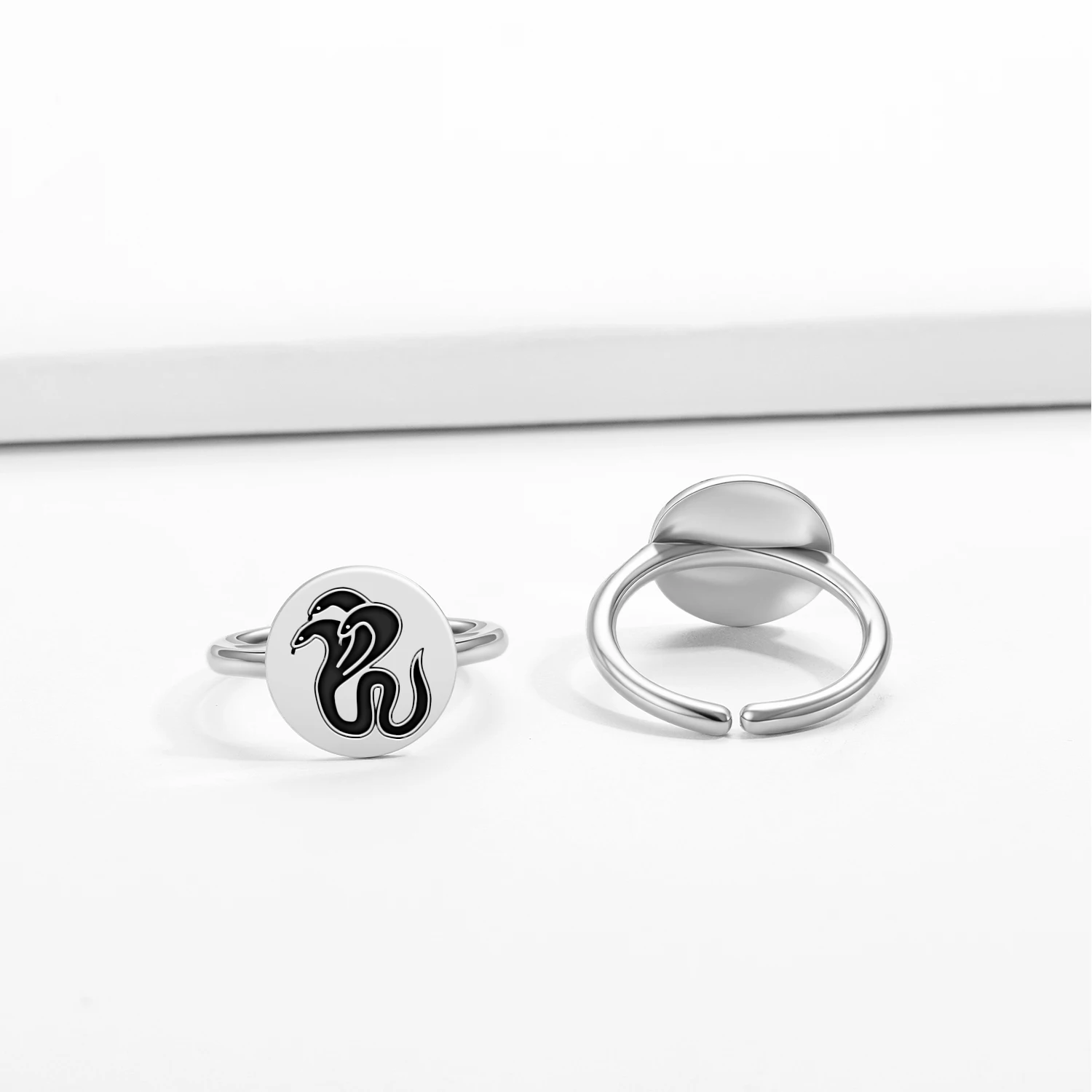 

Three headed snake Ring 925 Sterling Silver Resizable Ring Birthday Gift for Women Fine Jewelry