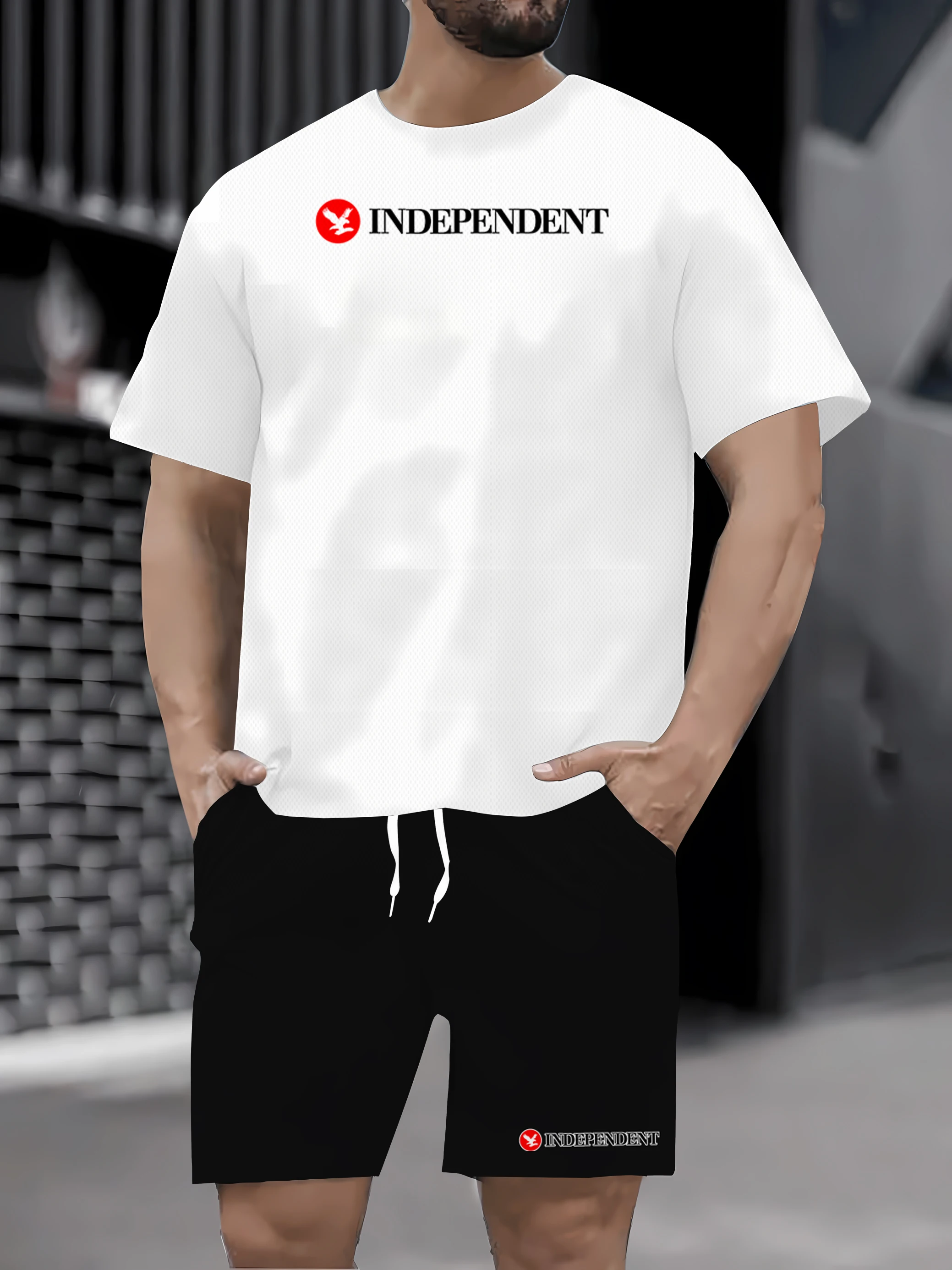 

Verão masculino solto манга curta camiseta шорты Excel respirável de secagem 8) roupa moderna personalizada