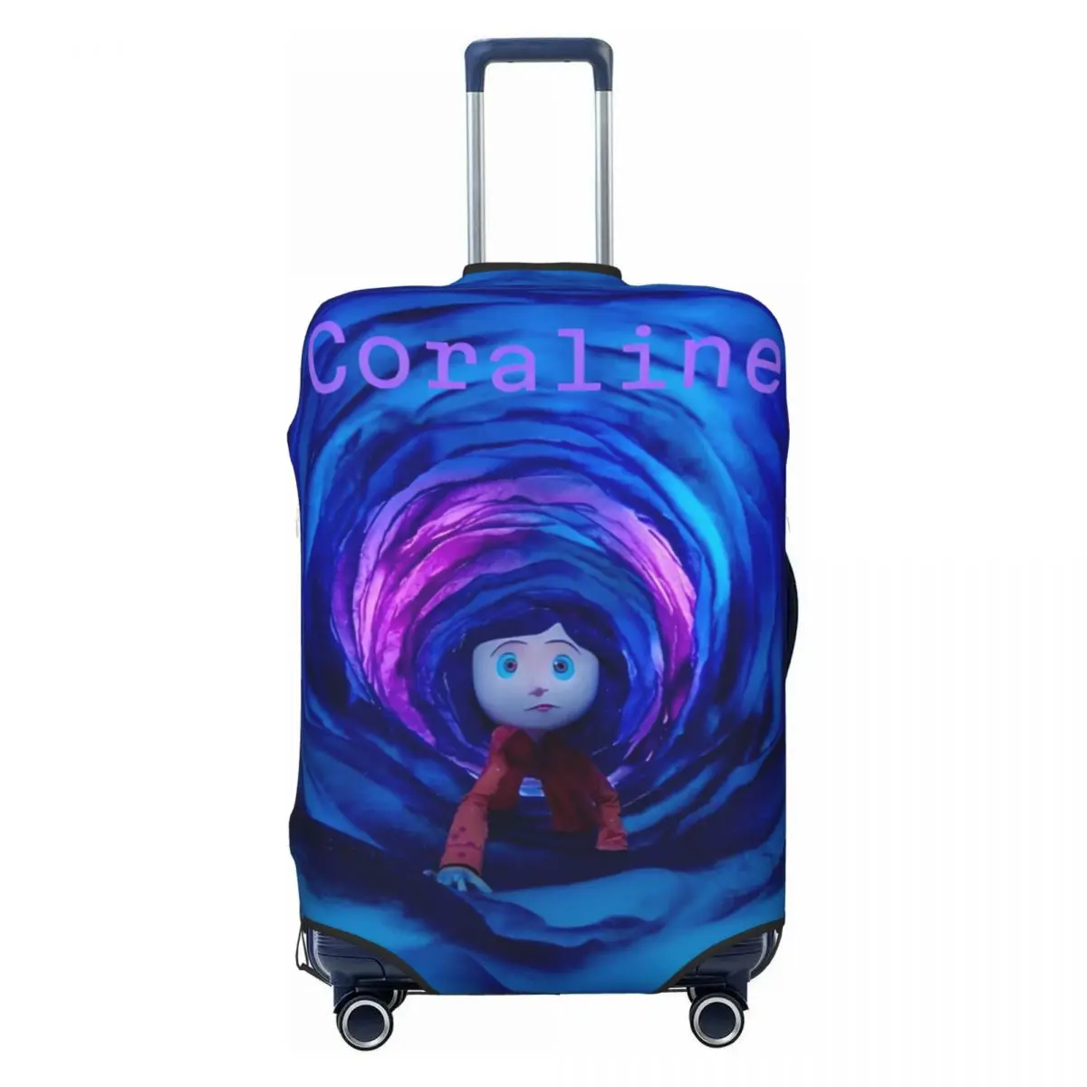 

Чехол для багажа Coraline Twitchy Witchy Girl на заказ, эластичный защитный чехол для дорожного чемодана со страшным фильмом и героями мультфильмов, подходит для 18-32 дюймов