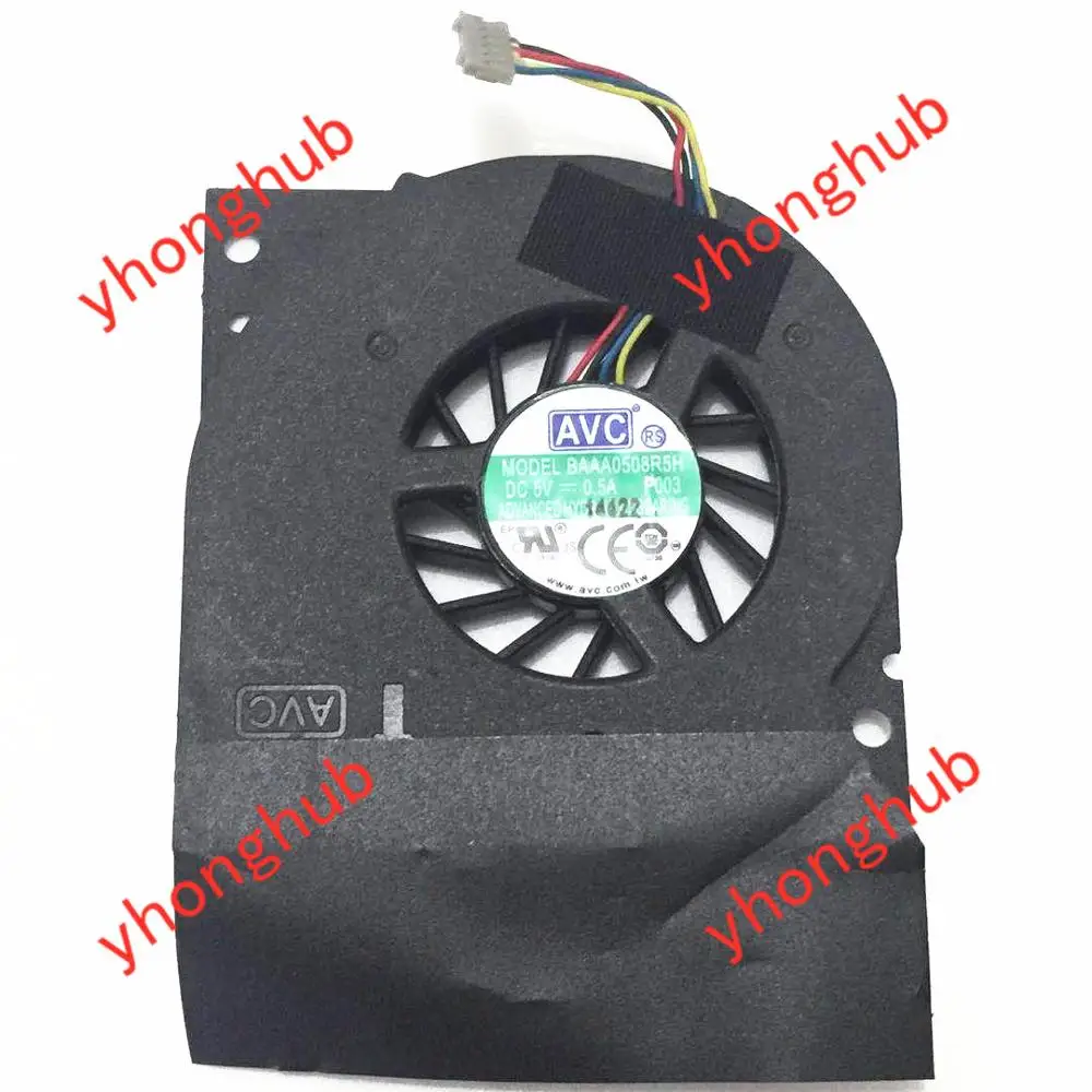 

AVC BAAA0508R5H DC 5V 0.5A Server Cooling Fan notebook graphics system Fan 4-wire