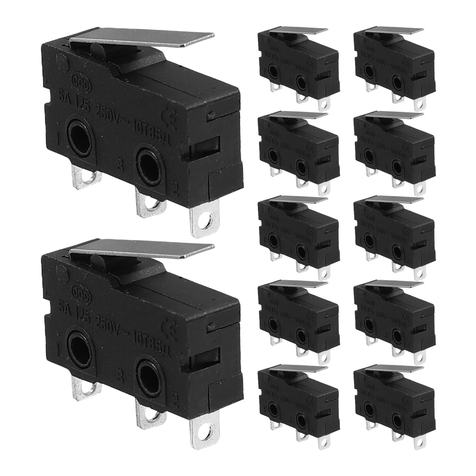 

12pcs Micro Switch Black Momentary Push Button Waterproof Long Hinge Lever 500000 Times Long Appliance Audio Toy Mouse