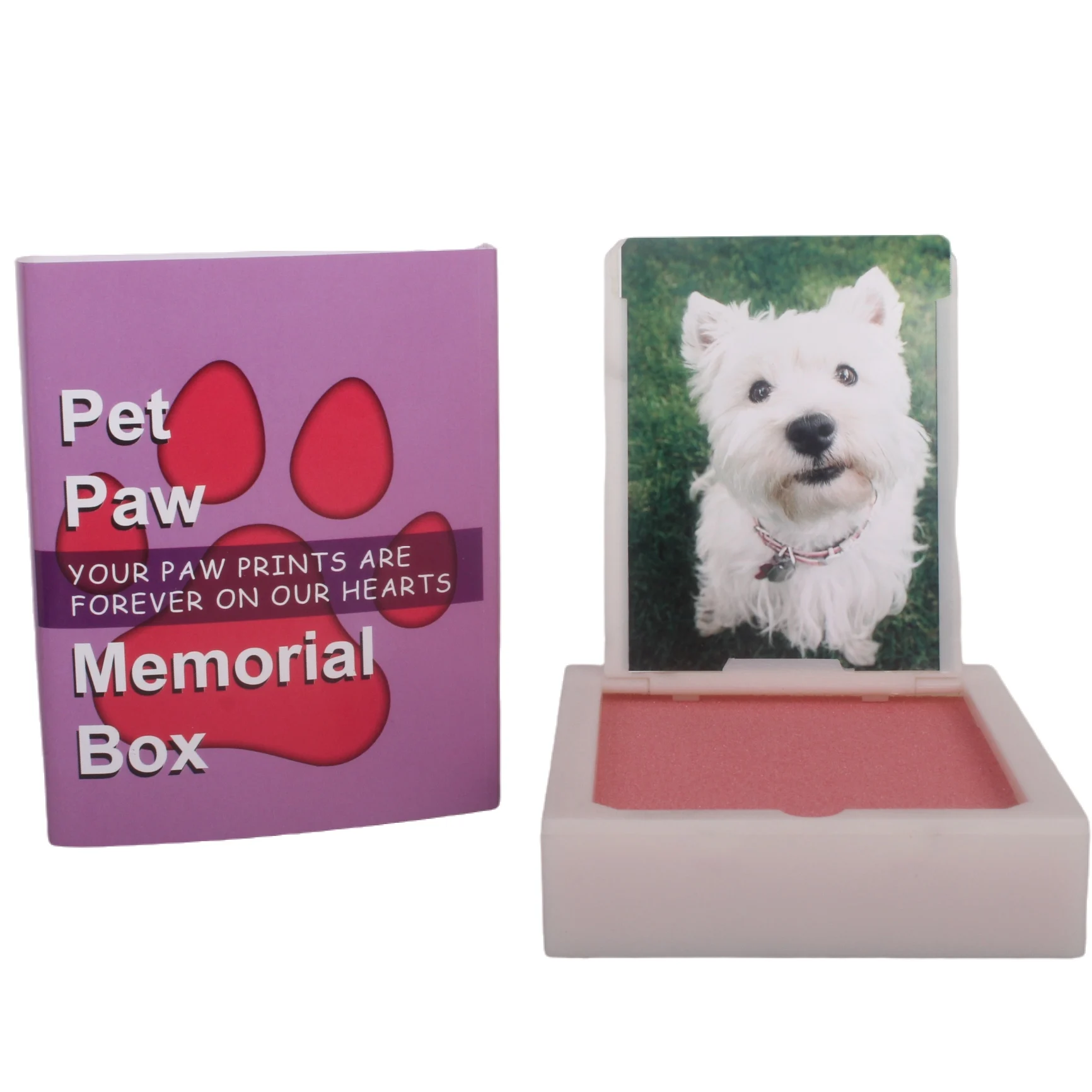 pet paw print memorial kits with foam and photoframe