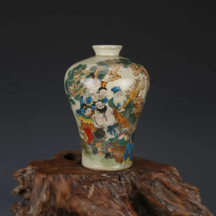 

Qing Dynasty Tongzhi powder enamel vase with eight Imprints antique Porcelain antique collection Jingdezhen porcelain