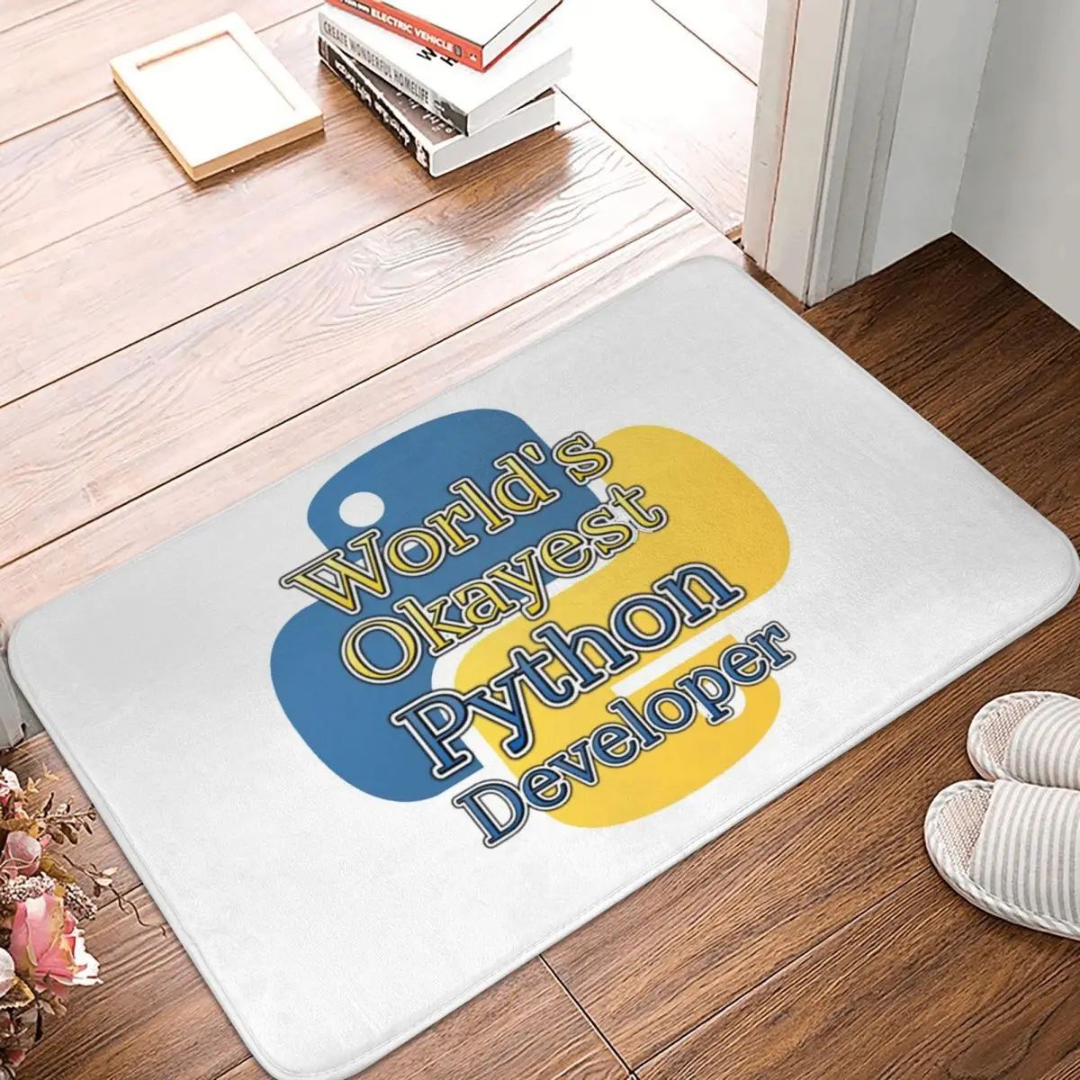 World's Okayest Python Developer Non-slip Doormat Floor Mat Carpet Rug for Kitchen Entrance Bathroom Living room Footpad Mats