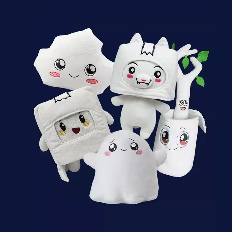 Luminous Lankyboxs Plush Toy Cartoon Robot Transform Into A Cat Plushie Dolls Foxy Ghost Stone Carton Will Light Up Man Box Gift