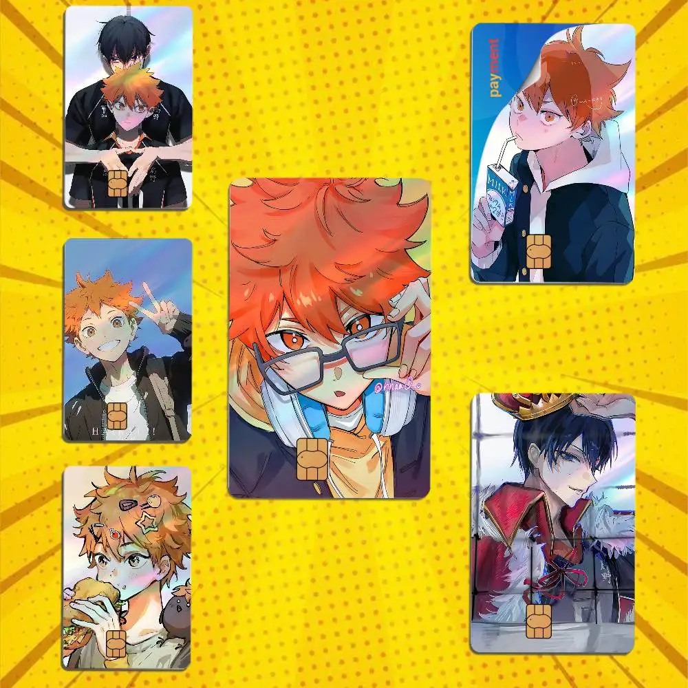 Profession Haikyuu Hinata Shoyo KageHina High Quality Anime Laser PVC Sticker Film Skin Cover For Metro Debit Credit Card