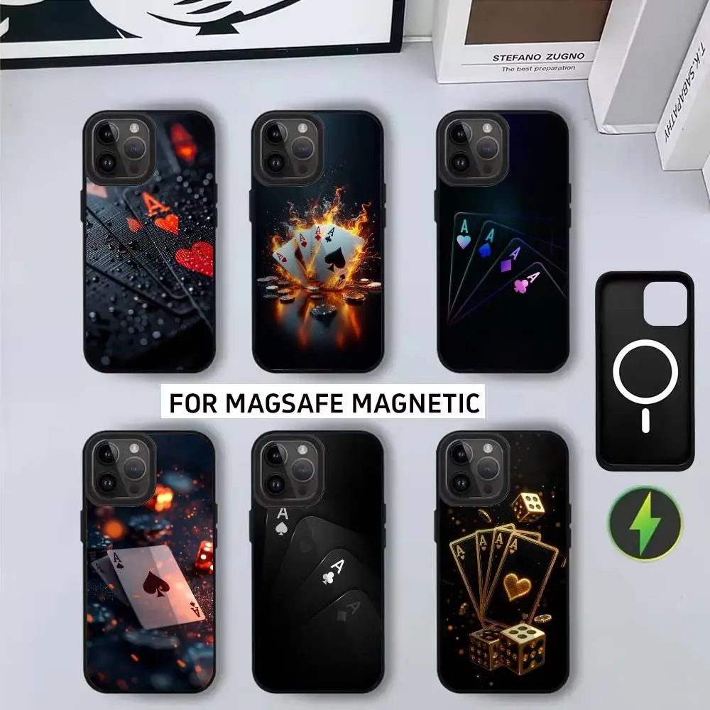 

Dark Poker Phone Case For iPhone17,16,15,14,13,12,11 Plus,Pro Max Magnetic with Magsafe Wireless Charging