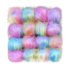 1PC 8cm 10cm Faux Fox Fur Pompon Ball With Rubber Band Fake Fur Pom Pom DIY Handicraft Clothing Shoes Hats Pompoms Accessories