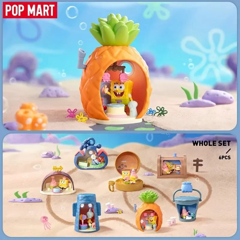 

POP MART Губка Боб Квадратные Штаны Карнавал Юбилейная Серия Наборы Сценок Слепая Коробка Тайная Коробка Каваи Орнамент Статуэтки Домашний Декор