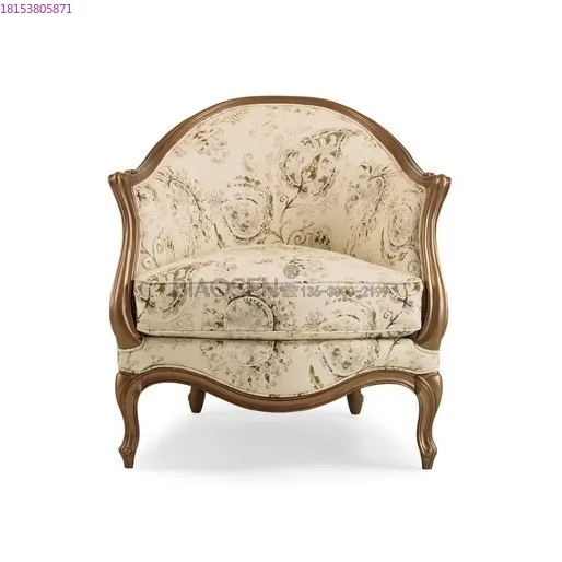 European classical solid wood carving flower sofa chair solid wood skeleton