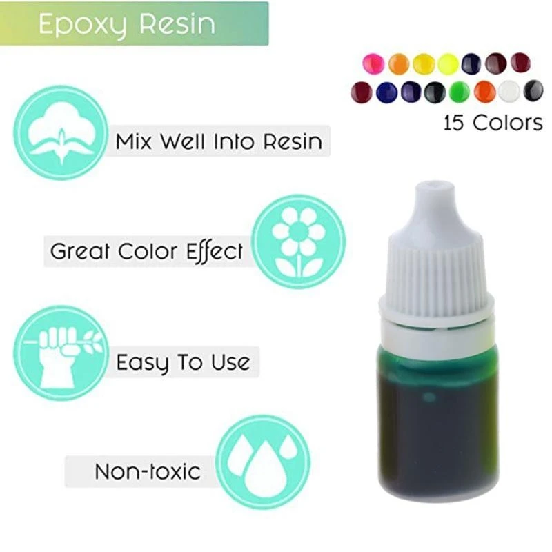 

15 Colors Liquid Epoxy Resin Dye Resin Pigment Liquid Resin Colorant Dye Diffusion Epoxy Resin Jewelry Making