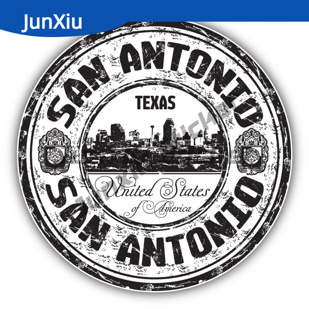 

San Antonio City Texas Sticker Usa Travel Stamp Car Bumper Cover Scratches Decoration Car Sticker Camping Decals Waterproof Moto