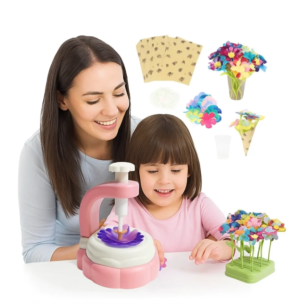 Ensemble de Machine de fabrication de bouquets faits à la main, fleurs réalistes de Style Adorable, ensemble de fleurs artificielles, jeu imaginatif