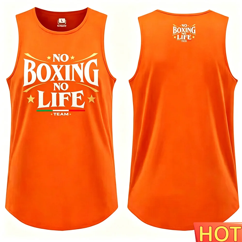 men's t-shirts tank top Summer Men's boxing vest Casual men's round neck sleeveless T-shirt clothes for man Quick drying T-shirt