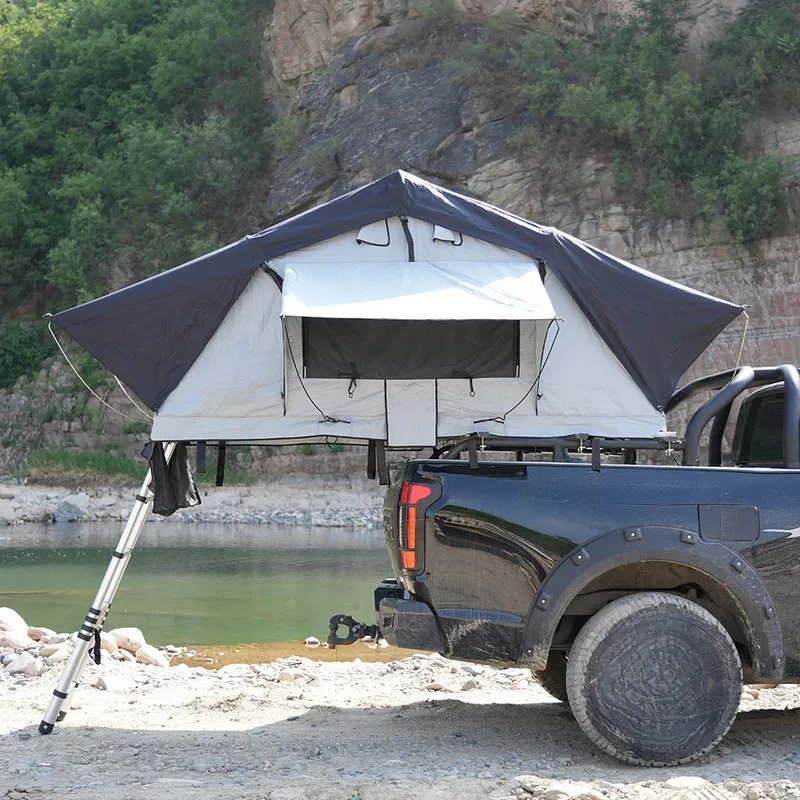 High Quality Large Space Soft Rooftop Tent 4 Person Vehicle Outdoor Camping