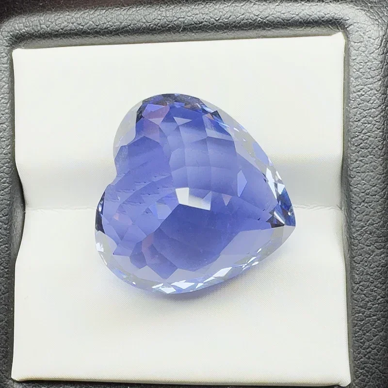 Lab Grown  Cornflower Color Heart Cut 20x20mm 40.5ct Top Quality Gemstones for DIY Jewelry Making Rings with AGL Certificate