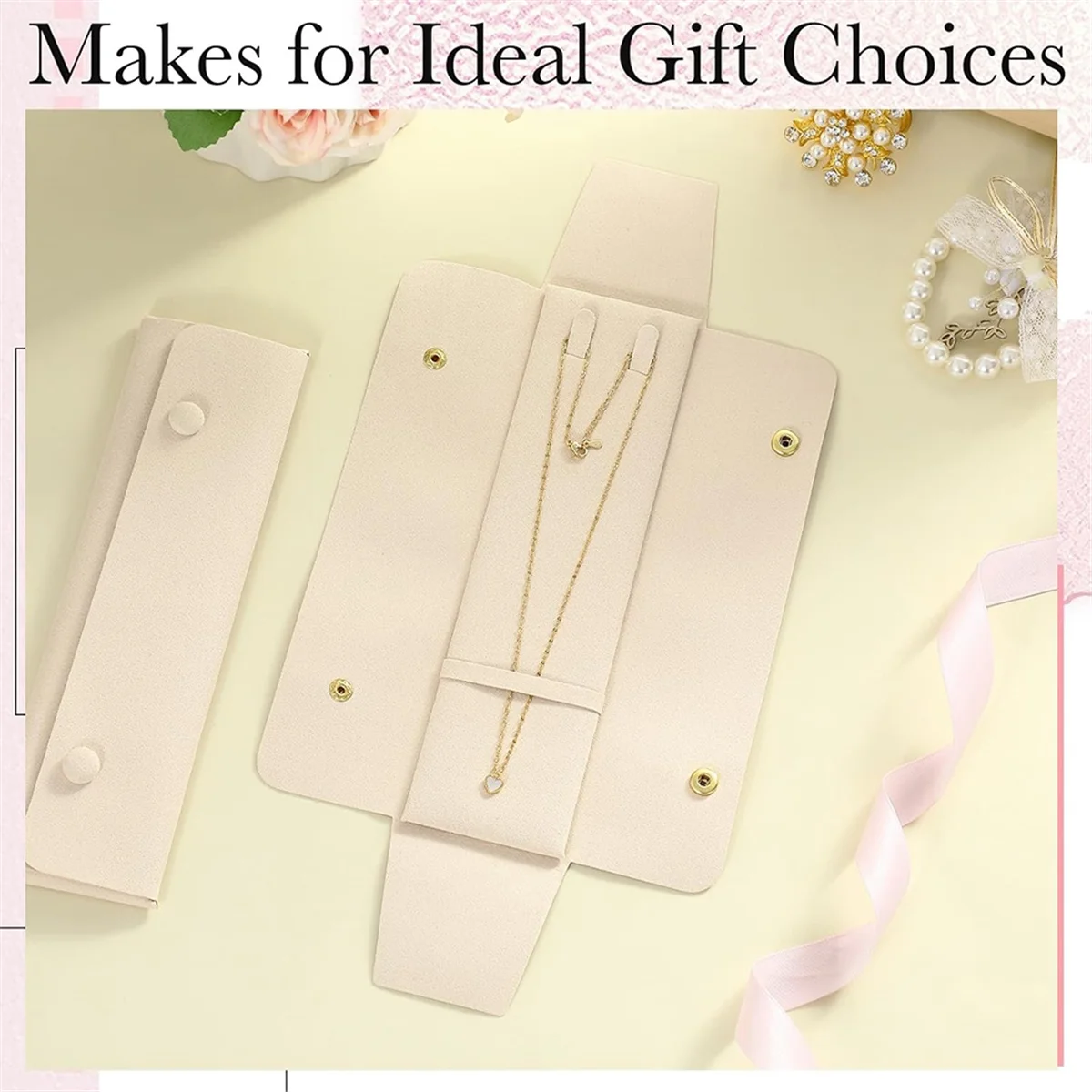 Abqr 6 pçs colar caso de viagem sem-colar bolsa organizador de jóias de viagem presentes da dama de honra saco de armazenamento de colar, b