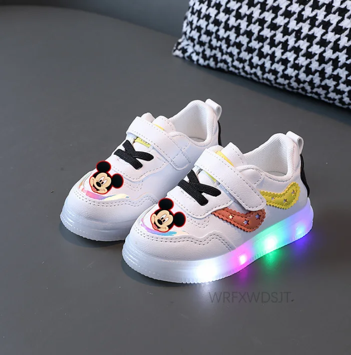 Disney Minnie mickey Kids Glowing Sneakers kids shoes boys girls Luminous Lighted Sneakers Cartoon Boys LED Children Shoes