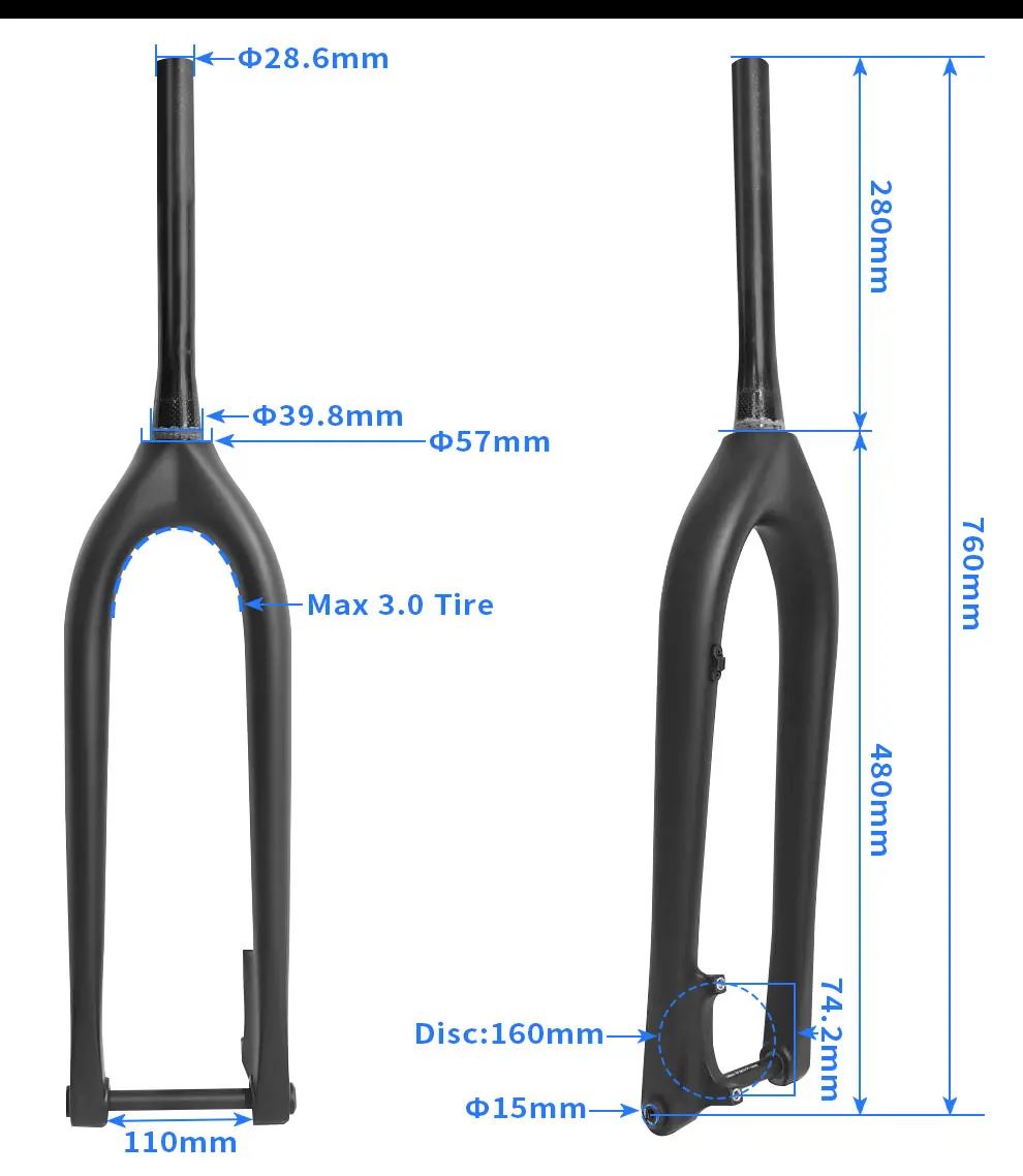 BXT fourche vtt entièrement en carbone Boost 110*15mm 29er fourche de VTT 29 pouces ein à disque conique 1-1/8 à 1-1/2 fourche à axe traversant BXT fourche vtt entièrement en carbone Boost 110*15mm 29er fourche de VTT 29 pouces ein à disque conique 1-1/8 à 1-1/2 fourche à axe traversant