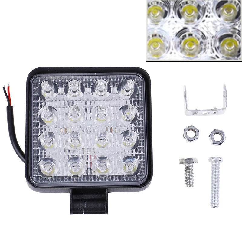 4 นิ้ว 48W ไฟ LED ทํางานรถบรรทุกออฟโรดรถแทรกเตอร์สปอตไลท์ 12V 24V สแควร์