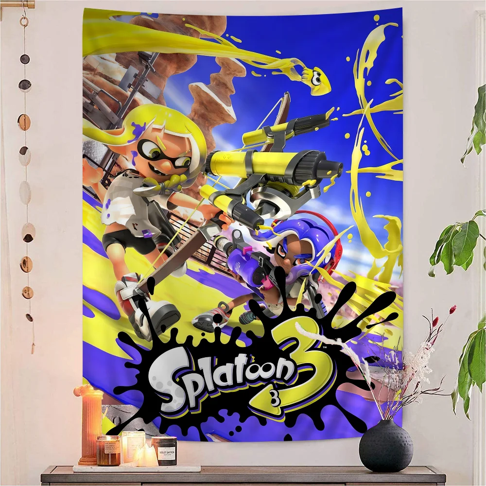 Video Game S-Splatoon 3 Hippie Wall Hanging Tapestries For Living Room Home Dorm Decor Art Home Decor