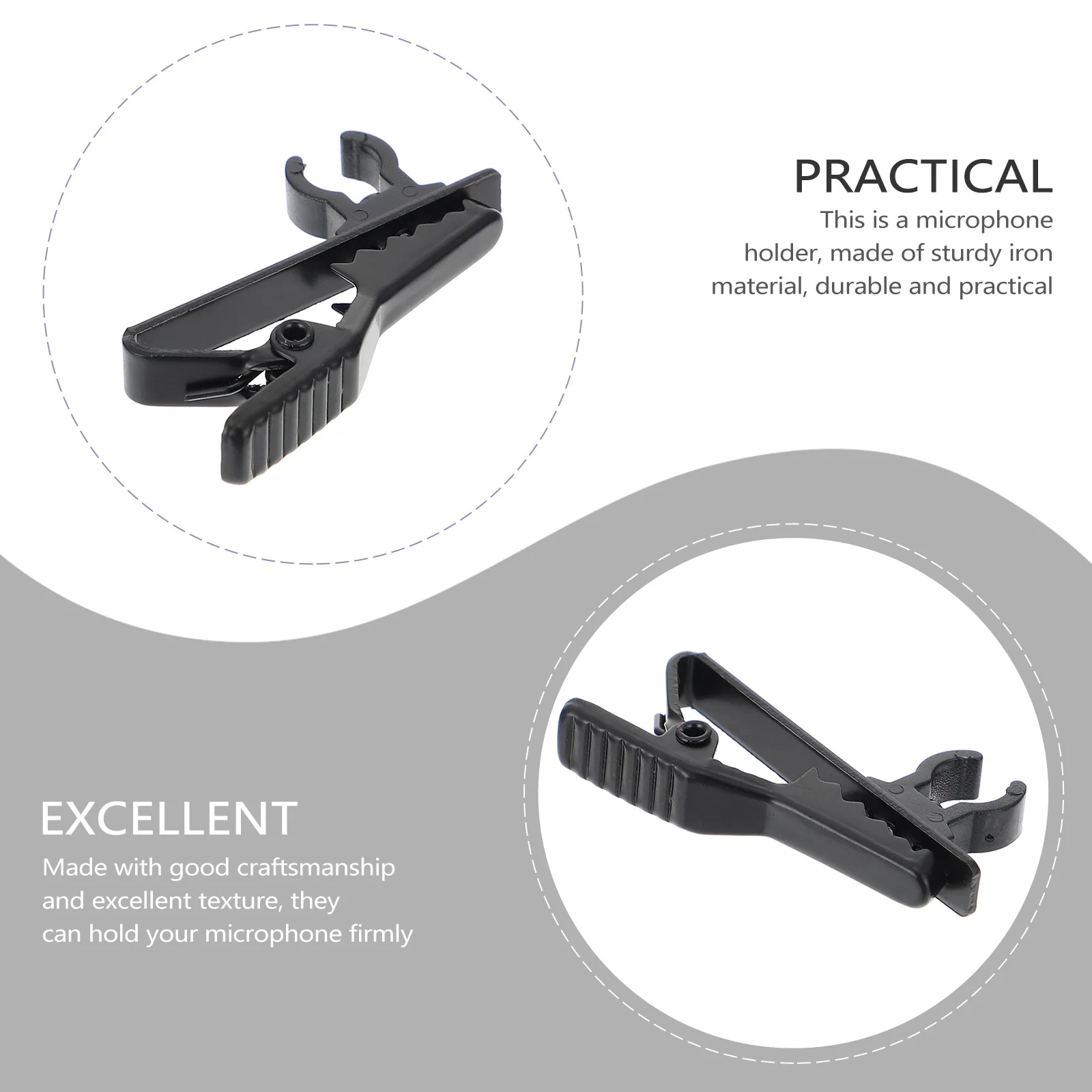 

10Pcs Lavalier Microphone Holders Universal Design Firm Grip Easy Installation Portable Lightweight Microphone Accessories