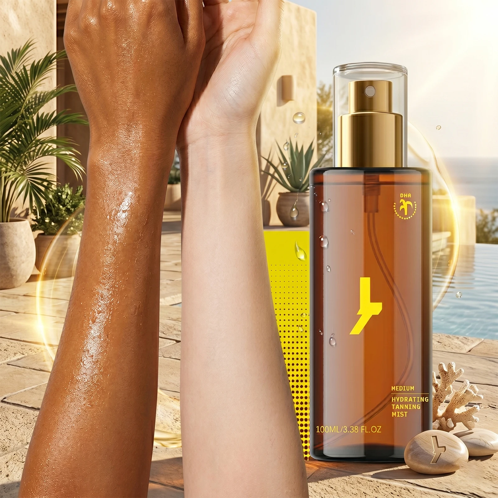 Self Tanning Mist Hydration Lock Moisturizing Without Greasiness Sunless Tanning Mist Instant Bronzer Natural Glow Self Tanner