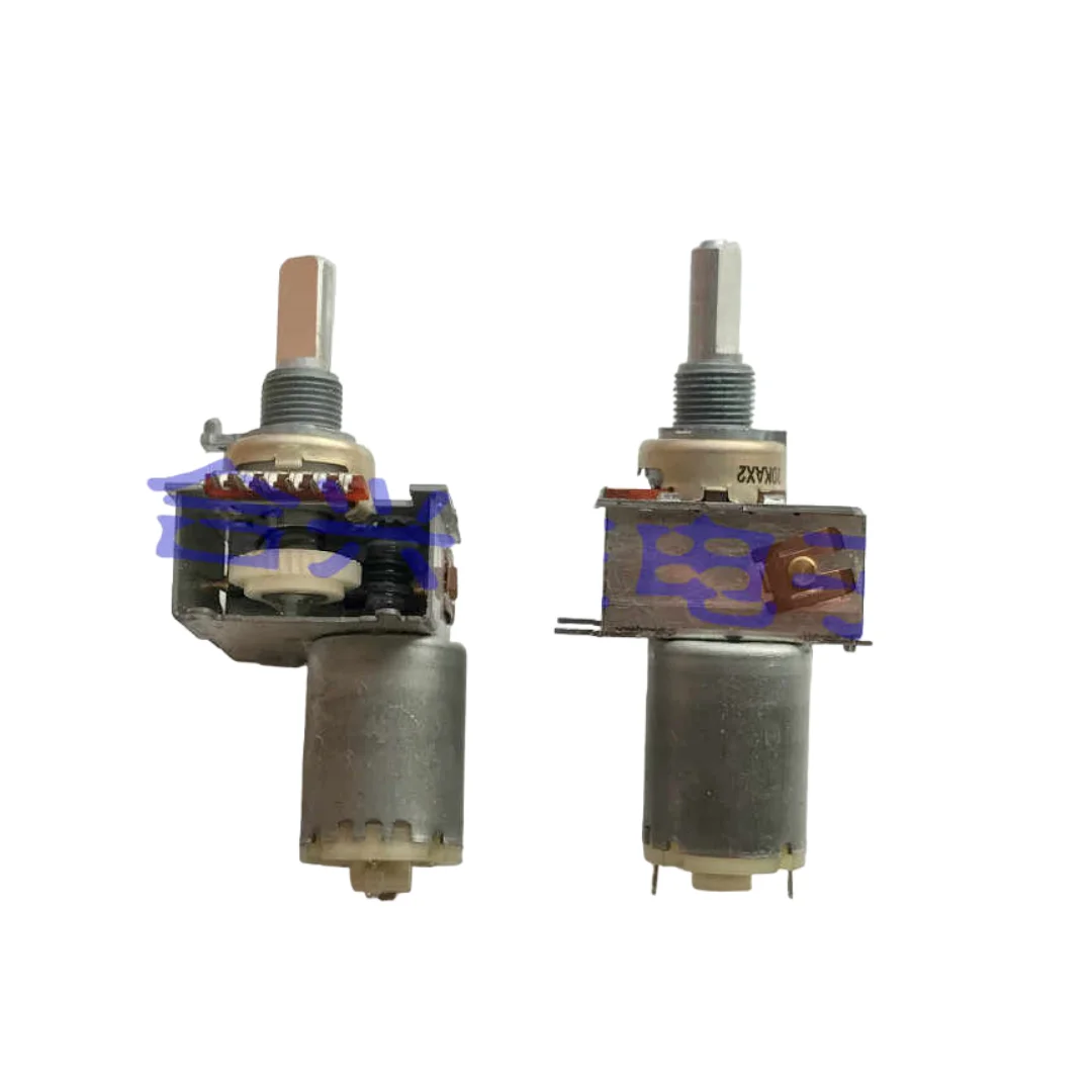

2pcs/Japanese amplifier audio volume motor potentiometer double A10K * 2 axis length 20MM single row 6 feet