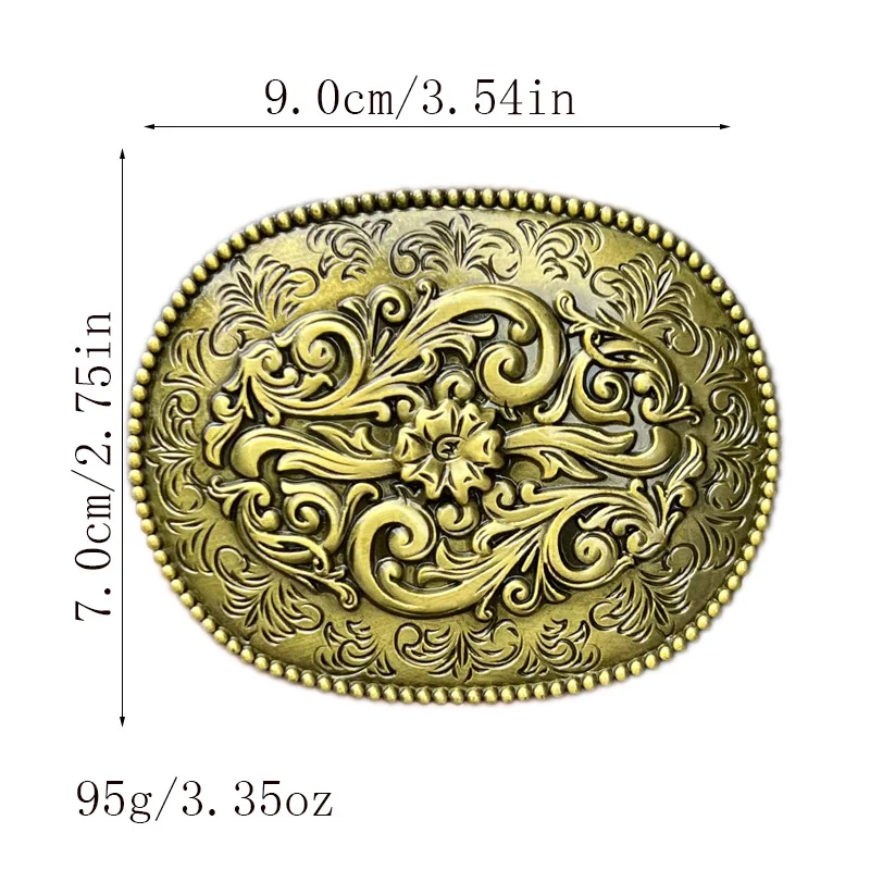 Estilo Ocidental Belt Buckle, Tang Grama Padrão