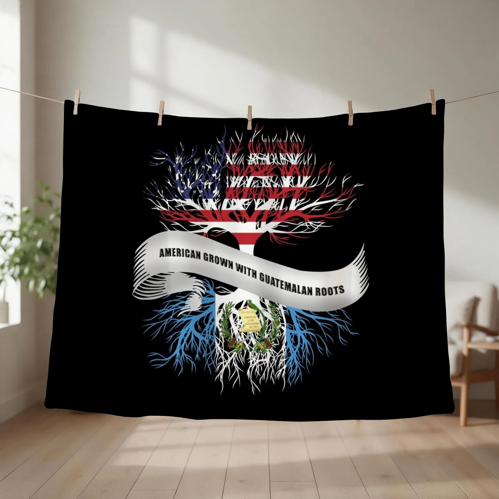 American Grown With Guatemalan Roots Guatemala Throw Blanket For Baby Personalized Gift Sofa Quilt Decorative Beds Blankets