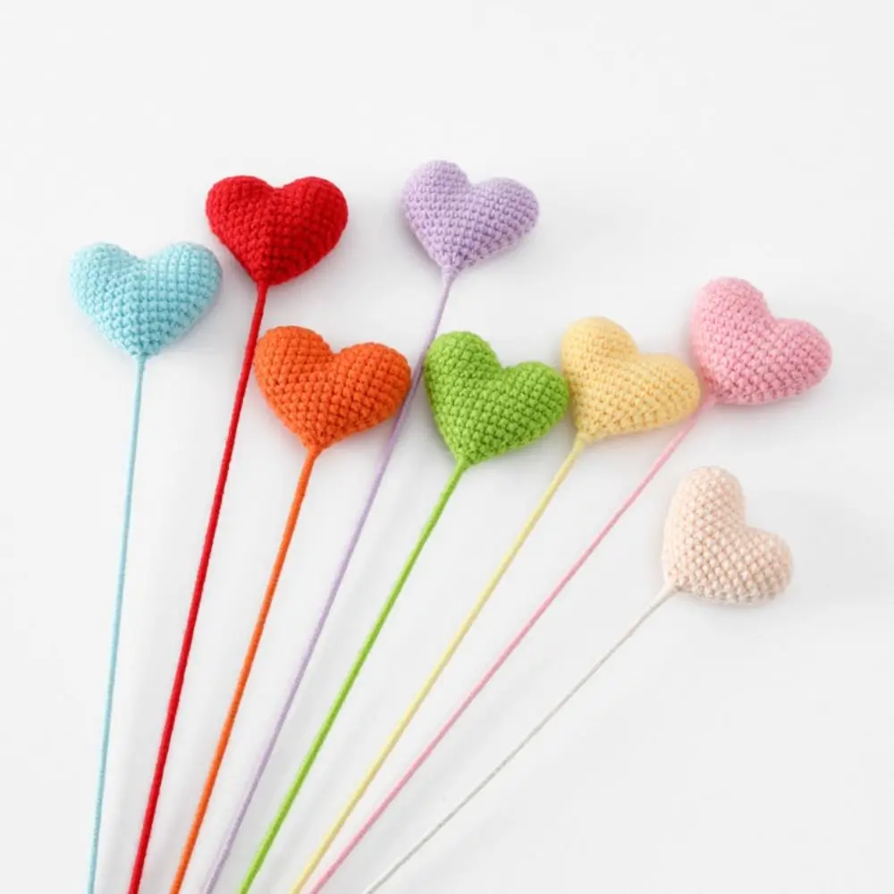 3D Heart Bookmark Knitted Heart Bookmarks Flower Pagination Mark Flower Book Clip Home Room Decors Personalized Gifts