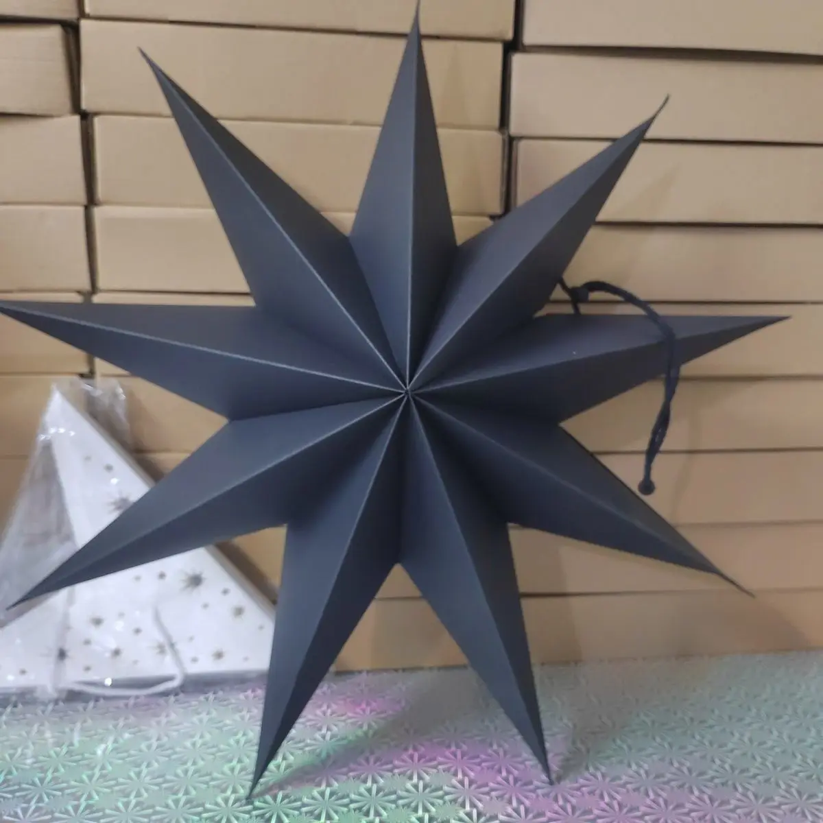 360-Degree Roof Old-Fashioned Bedside Popular Satchel Led Fully Automatic Origami Geometric High-End Ins Wind Red Light Living Room Lampshade