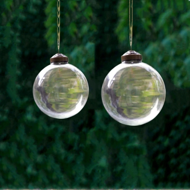 

Small Packing Diameter=8cm 10cm Transparent Glass Ball Home Decoration School Wedding Live Prop Christmas Day Hanging Pendant