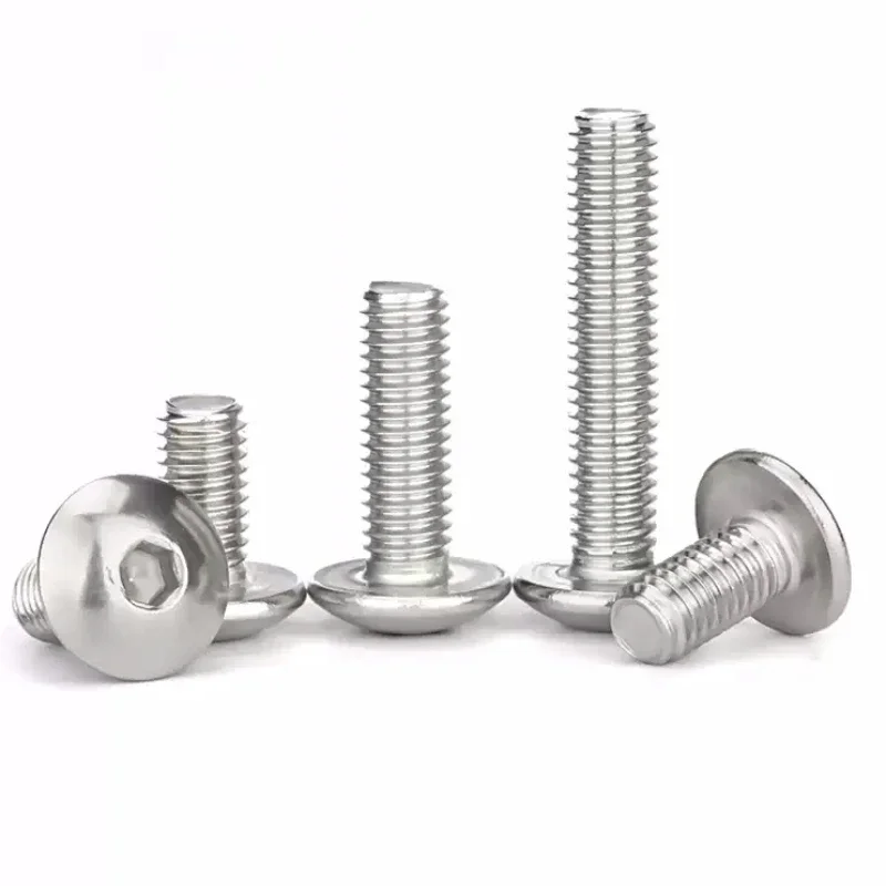 M2 M2.5 M3 M4 M5 M6 M8 M10 304 A2-70 304 Stainless Steel Hexagon Round Hex Socket  Head Button Allen Bolt image 3