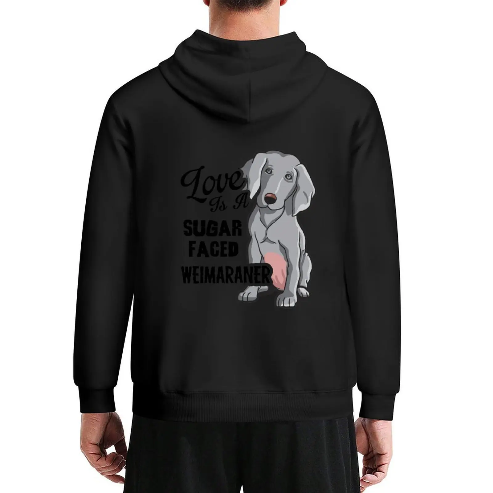 

Love is a Sugar Faced Weimaraner Hoodie mens clothing male clothes mens designer clothes men's clothing graphic hoodie