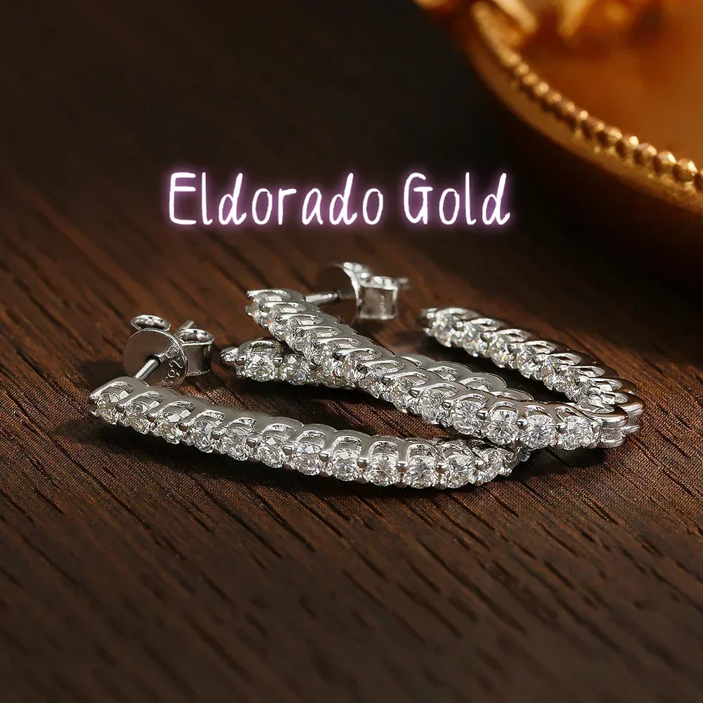 

Серьги Eldorado Gold: Новые, полностью из муассанита, для женщин, для свадьбы и вечеринок, роскошные ювелирные изделия, серебро 925 пробы с покрытием из 18-каратного золота