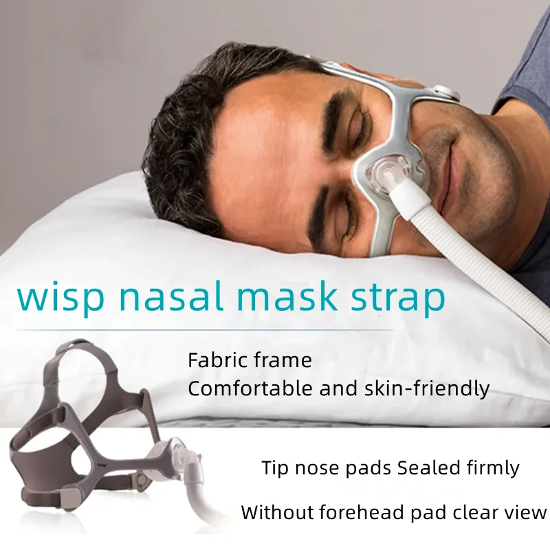 Respirador de máscara nasal con marco de tela Wisp para diadema antironquidos de Apnea del sueño CPAP