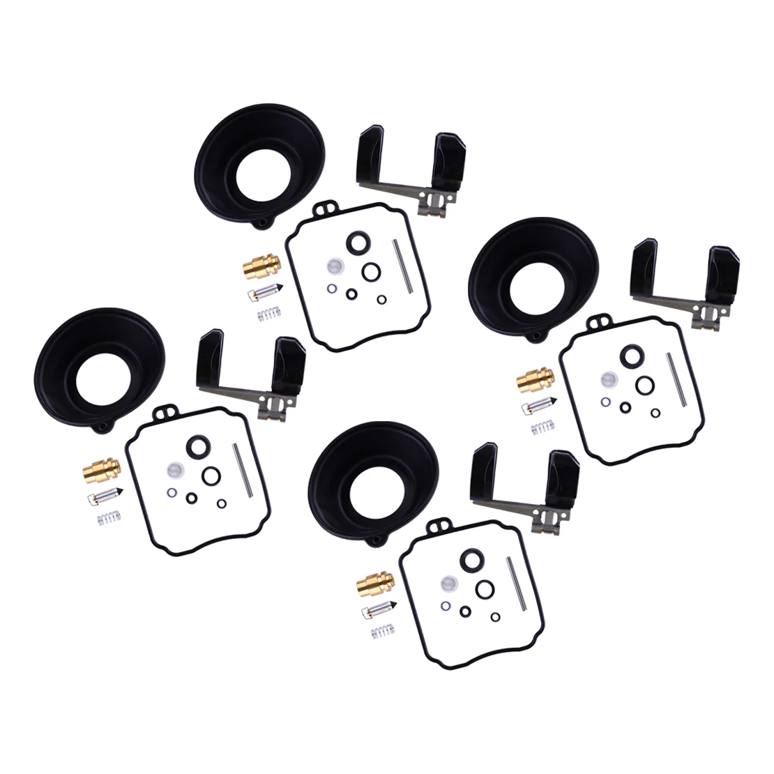 New 4 Sets Motorcycle Carburetor Carb Repair Rebuild Kit with Diaphragm Float Fit for Suzuki VL125 Intruder LC VL250