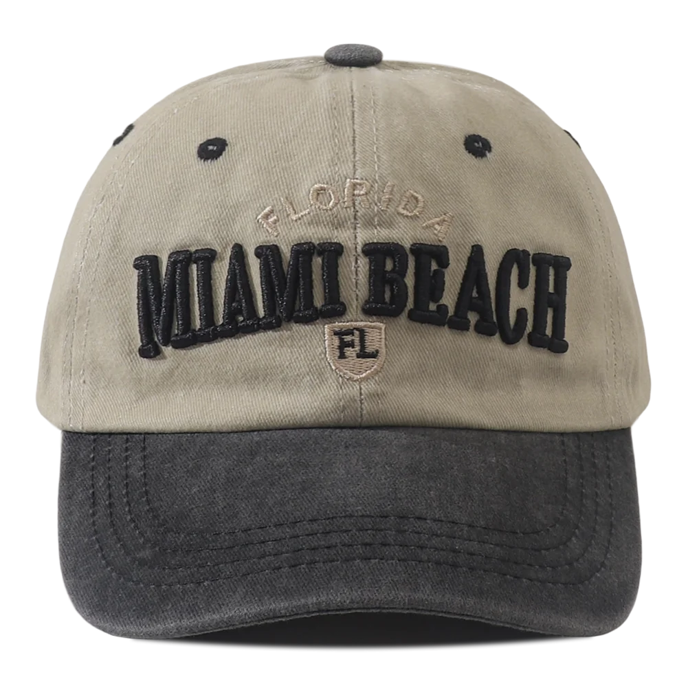 ميامي بيتش رسالة مطرزة قبعة بيسبول الهيب هوب Snapback قبعة قابل للتعديل القطن Snapback قبعة للجنسين في الهواء الطلق قبعات للحماية من الشمس للرجال #2