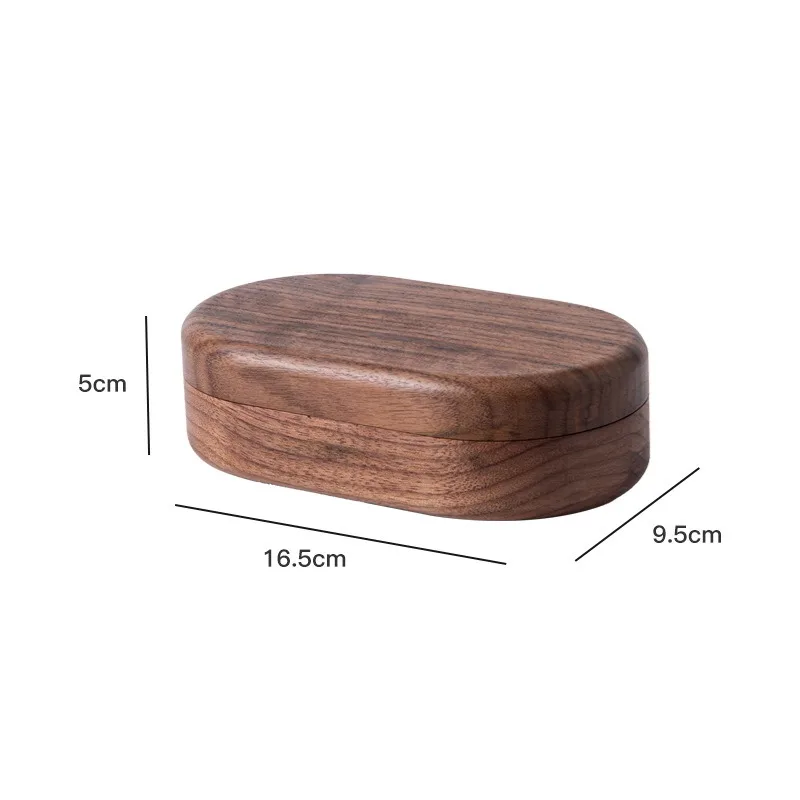 for Black Walnut Oval Jewelry Packaging Box New Chinese Solid Wood Storage Box Walnut Oval Jewelry Storage Packaging Box