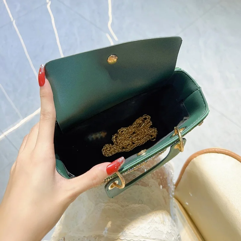 حقائب يد جديدة فاخرة ريترو اجتماعية مرصعة بالألماس بكتف واحد حقيبة عشاء كروس عالية الجودة للنساء حقيبة حفلات الزفاف