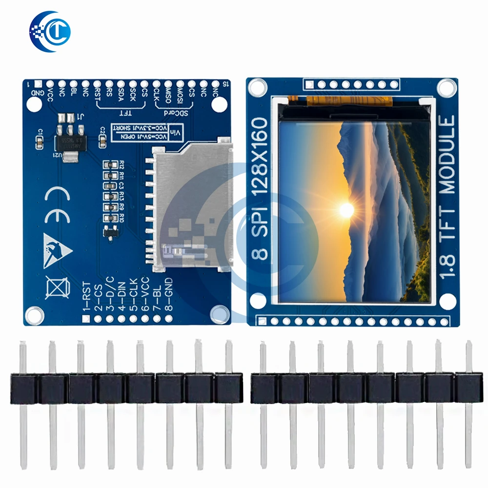 LCD TFT ST7735/ST7735S da 1,8": risoluzione 128×160 con interfaccia SPI (4 pin IO) – RGB a 16 bit per compatibilità Arduino