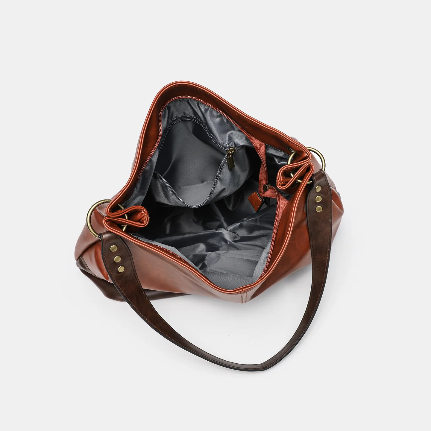 2025 European and American large capacity  fashion trend patchwork soft zipper tote bag travel women's shoulder bag