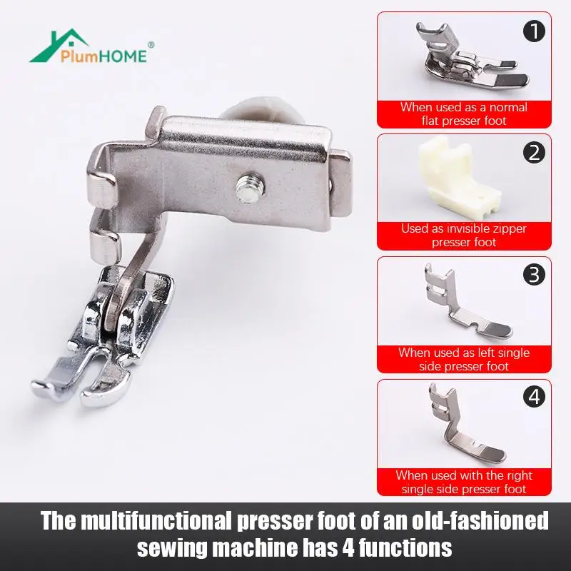 1Pc Sewing Machine Presser Foot Universal Sewing Machine Accessories Invisible Zipper Left And Right Unilateral Presser Foot